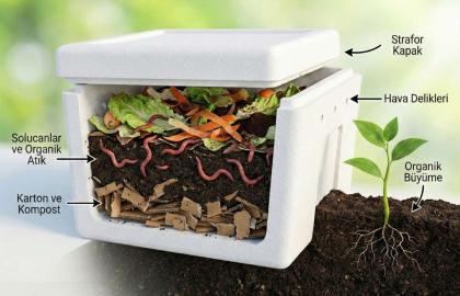 Evde Solucan Gübresi (Vermikompost) Üretim Kutusu