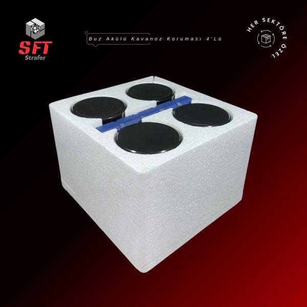 Buz Akülü Kavanoz Koruma Kutusu 4'Lü